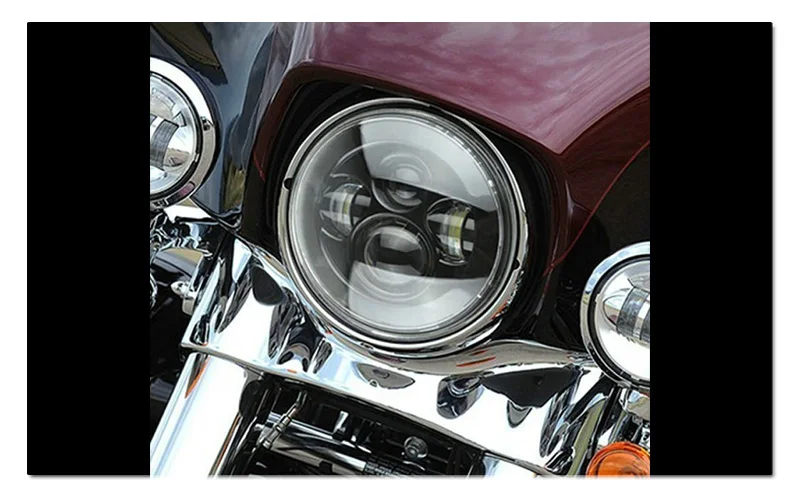  7 LED Headlight For Harley Davidson MOTORCYCLE CHROME PROJECTOR DAYMAKER HID LED LIGHT BULB Jeep Wrangler LED Headlamp  (7)