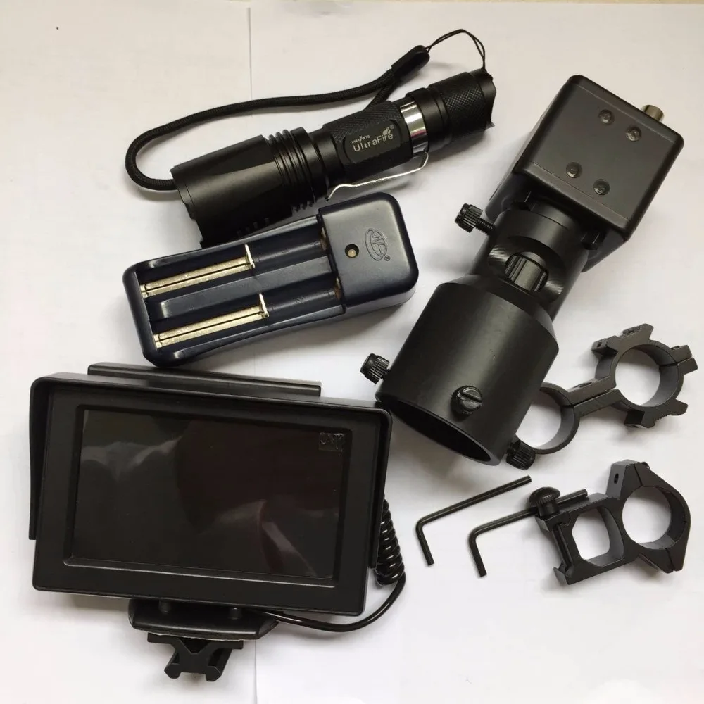

Day Night Use Riflescopes DIY Night Vision Camera with LCD Screen and Laser Flashlight with 30mm Mount