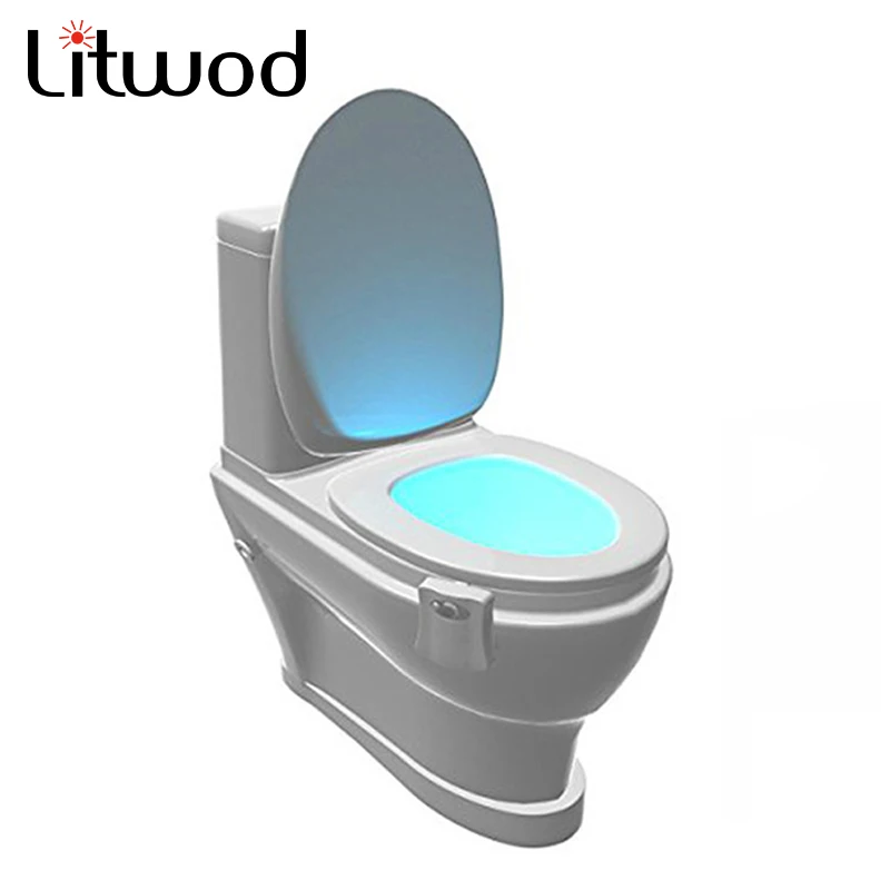 

Litwod z30 8 Colors LED Toilet Night light Motion Activated Sensor ToiletLight Sensitive Battery-operated Lamp 3d tooth lamp HOT