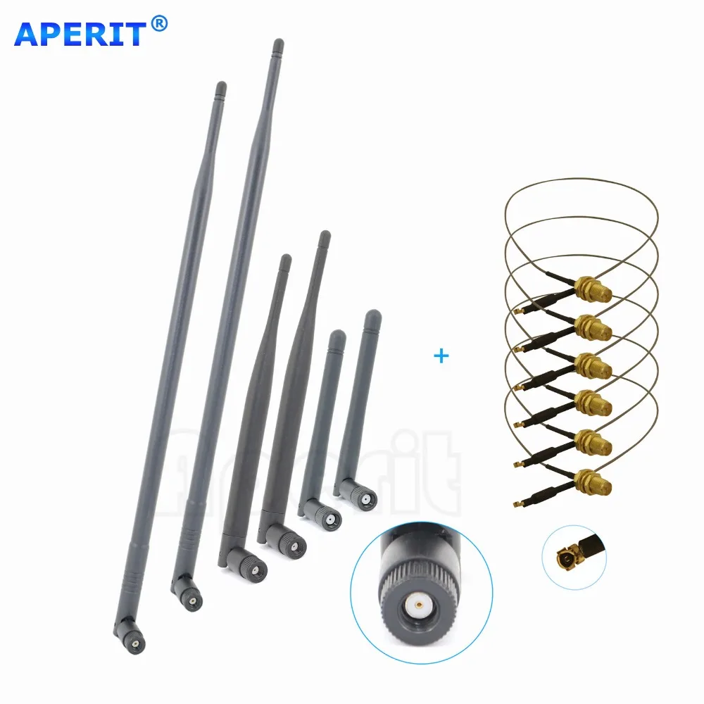 imágenes para Aperit 2 6dBi + 2 Antenas 9dBi RP-SMA 2dBi + 2 + 6 U. fl para WiFi Router Linksys WRT400N imágenes para Aperit 2 6dBi + 2 Antenas 9dBi RP-SMA 2dBi + 2 + 6 U. fl para WiFi Router Linksys WRT400N