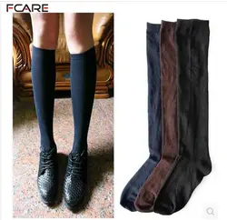 Fcare 2 шт. = 1 пара, Классические однотонные белые, синие, черные гольфы, хлопковые носки для школьной формы, размеры 39, 40, хлопковые гетры