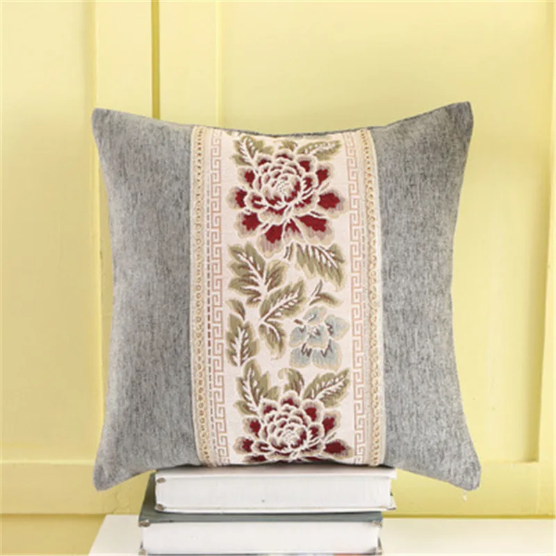 New Chenille fabric Sofa Seat Car Cushion Cover Cotton Decorative Throw Pillow Cover Stripe Printed Letter Bedding 45x45cm MA25