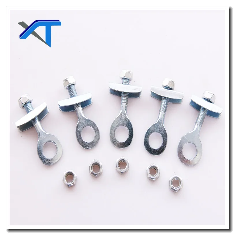 Silver Tone Metal Chain Axle Adjuster Bolt And Nut Tensioner For