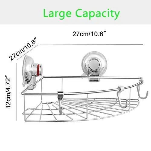 Вакуумной присоской Большой 90 градусов Caddy Душевая Кабина с крючками стойки для душа Ванная комната Combe шампунь Организатор Кухня инструмент