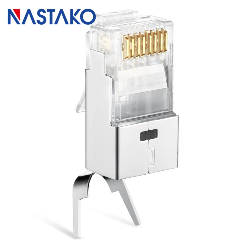 NASTAKO 100 шт. Cat7 RJ45 разъем Cat 7 коннекторы с кристаллами экранированные FTP Модульные