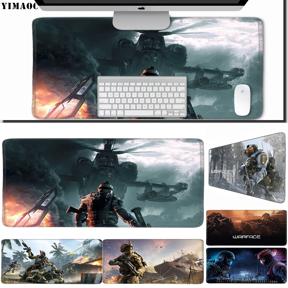 

YIMAOC 30*70 cm Large Mouse Pad Gamer Mousepad Rubber Gaming Desk Mat with Locking Edge Warface