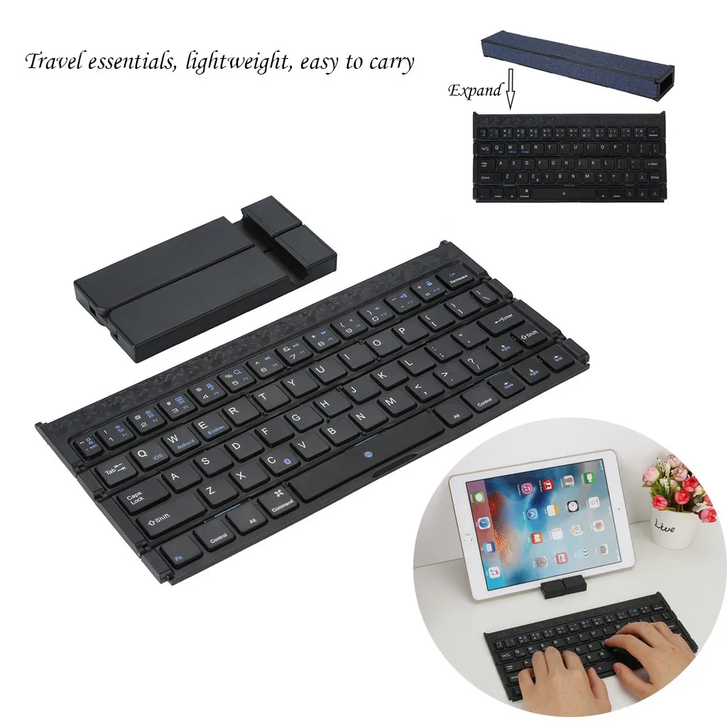

For iPad Pro Slim Smart Bluetooth Mini Foldable Portable Keyboard support For IOS/Android/Wins Wireless Mini Bluetooth Keyboard