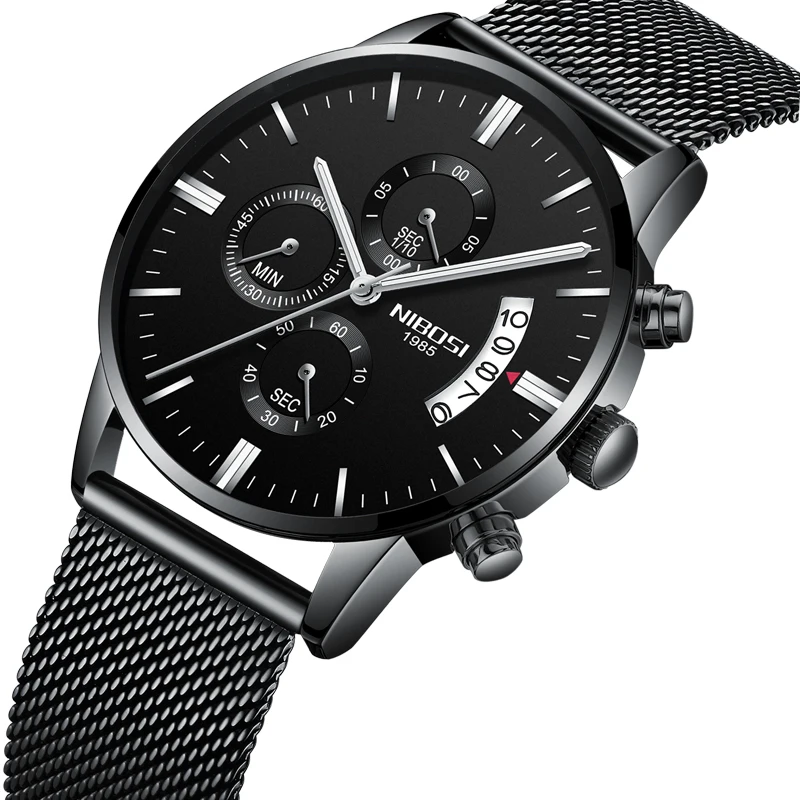 Montre Homme Marque De Luxe NIBOSI Топ Бренд роскошные часы мужские модные 2018 сетка ремешок