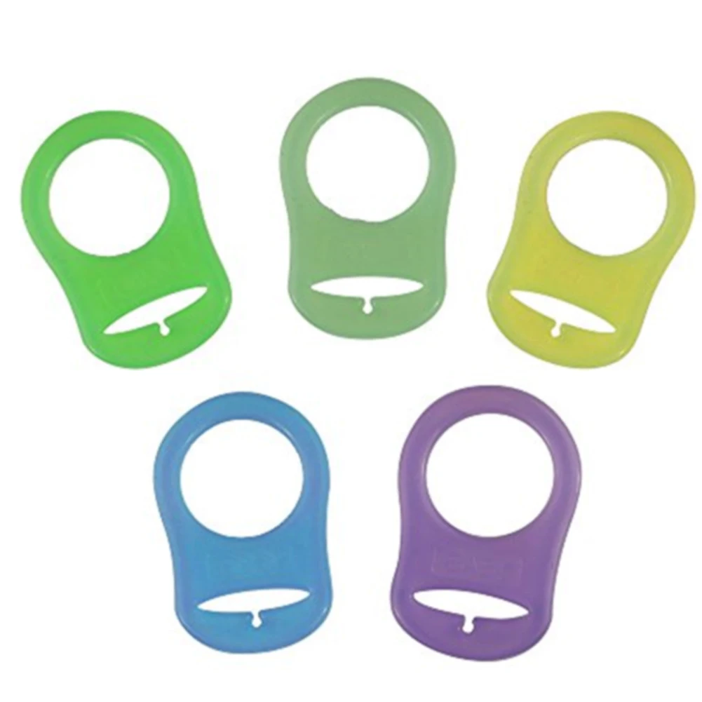 Soft Mix Color Pacifier Clips Pacifier Adapter Ring Non-toxic Silicone Holder