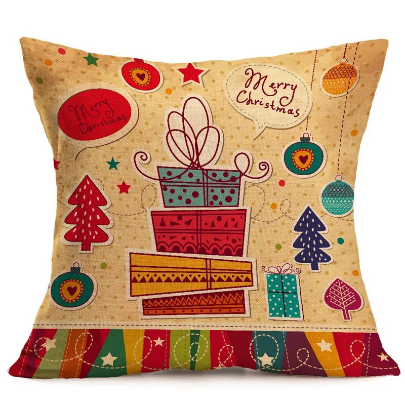 Custom Wholesale Natal Merry Christmas Decorations for Home Festive Pattern Car Sofa Decoration Cushion Pillowcase 45x45cm (12)