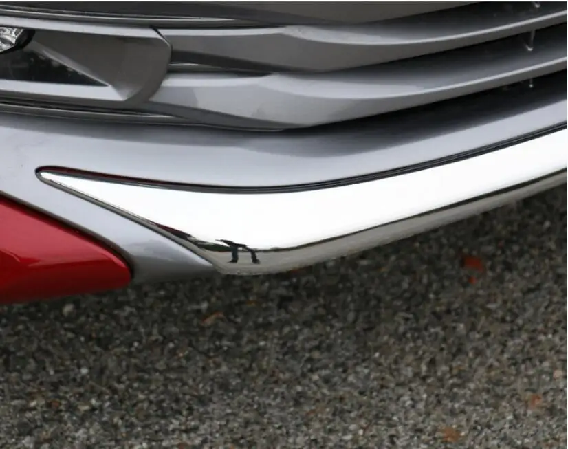 ABS Хром Передняя Защитная панель бампера Защитная крышка противотуманная крышка рельефная Накладка для отделки для 18 Toyota Camry
