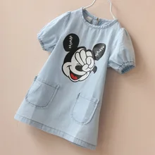 2017 Summer Mickey Girls T shirt Short Dresses Baby Girl Cotton Mickey T shirt Costume Cute