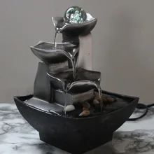 Resin Water Fountains Indoor Decoration Creative Craft Home Decor Home Figurines Feng Shui Water Fountain Office Home Decoration