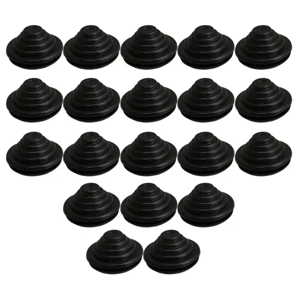 20PCS 30mm Groove Black Round Shape Double Sided Closed Blanking Blind