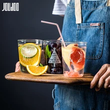 JOUDOO 500 мл термостойкие стеклянные кофейные чайные чашки винные стаканы без ножки чашки милые домашние офисные фруктовый сок пивная Посуда Кружка 40