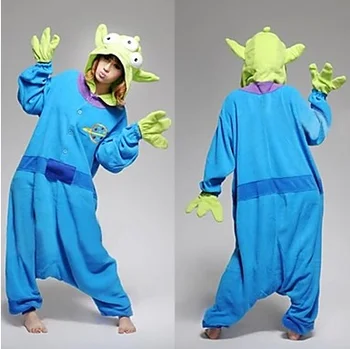 

Unisex Adult Onesies Anime Cosplay Costume with Hoodie Toy Story Aliens Polar Fleece Pajamas