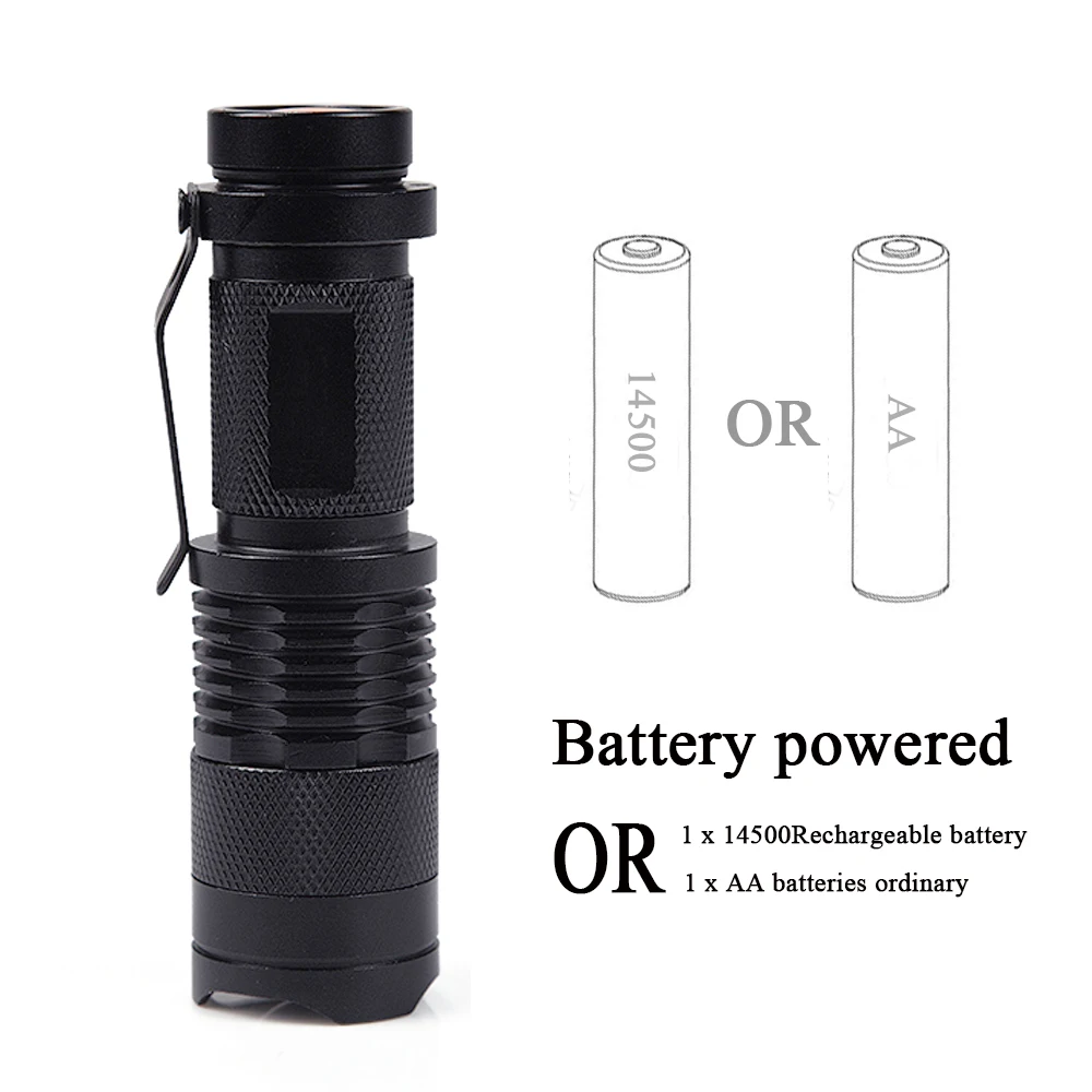 Фонарик UV 365nm blacklight мини зум cree светодиодный фонарик длина волны 395nm фиолетовый