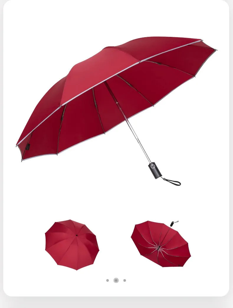 Автоматический Складной Ветрозащитный Зонт с обратным ходом, 3 складных бизнес-зонта, мужские автоматические зонты с обратным ходом, прочные Z616