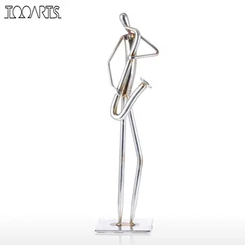 

Tooarts Saxophone Metal Sculpture Iron Sculpture Abstract Sculpture Modern Sculpture Band Instrument Home Ornament Gift