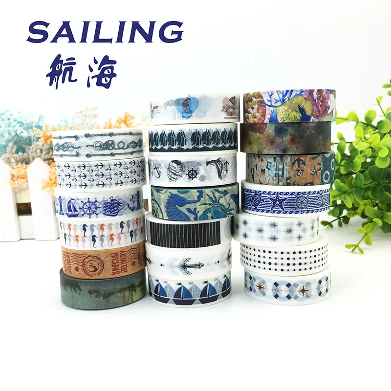 

Washi Tape set 19 Anchor Sea Nautical Ocean Sailor Naval Sailing Stationery Planner Supply journal Decorative Masking Gift Wrap