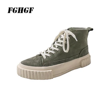 

Men's sneakers male han edition high tide student qiu dong season leather men's shoes joker for men's shoes