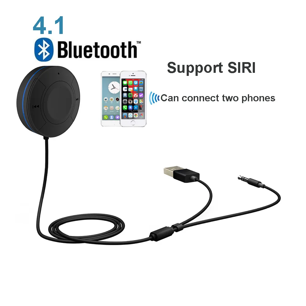 Handsfree Bluetooth Car Kit Bluetooth 4.1 Receiver Aux 3.5mm Audio Output A2DP Wireless Bluetooth Car MP3 Player Receiver