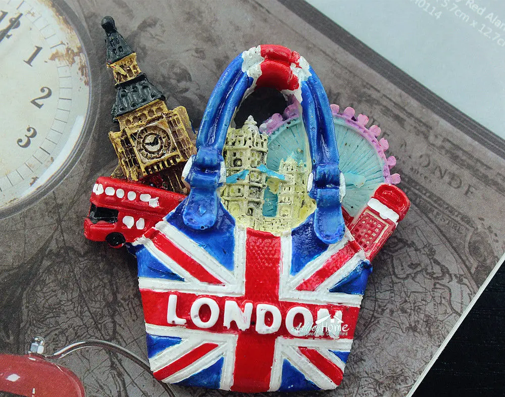 Landmarks of London in the Bag, UK Tourist Travel Souvenir 3D Resin