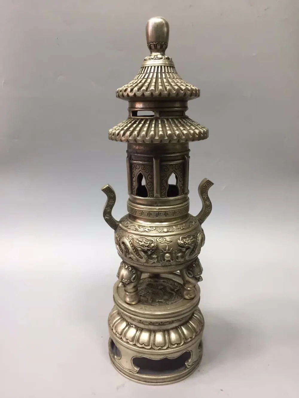 

Collection tibet silver handmade Tower Censer Metal crafts ,Home/office desk decoration temple style Big Incense burner