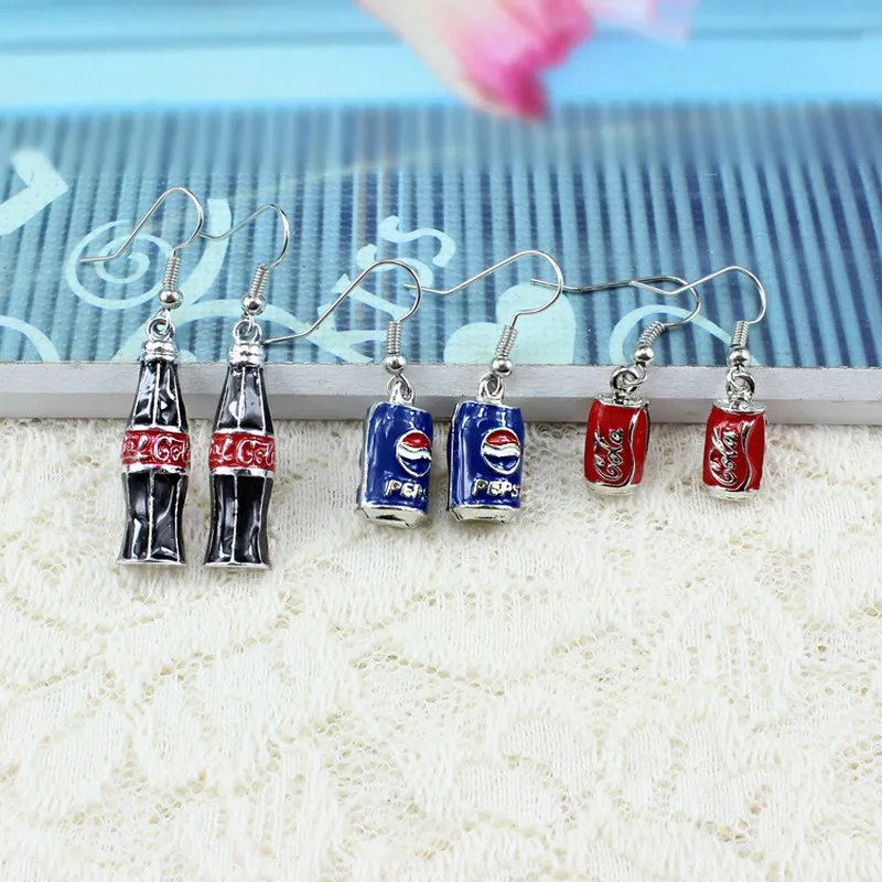Креативные простые эмалированные Кокс серьги в виде бутылок Персонализированные милые ручной работы серьги женские ювелирные изделия