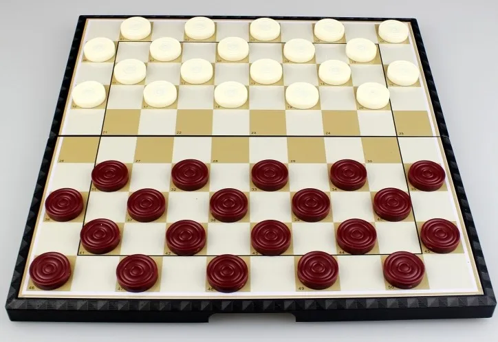 

Magnetic plastic fold checkers chess fun playing game