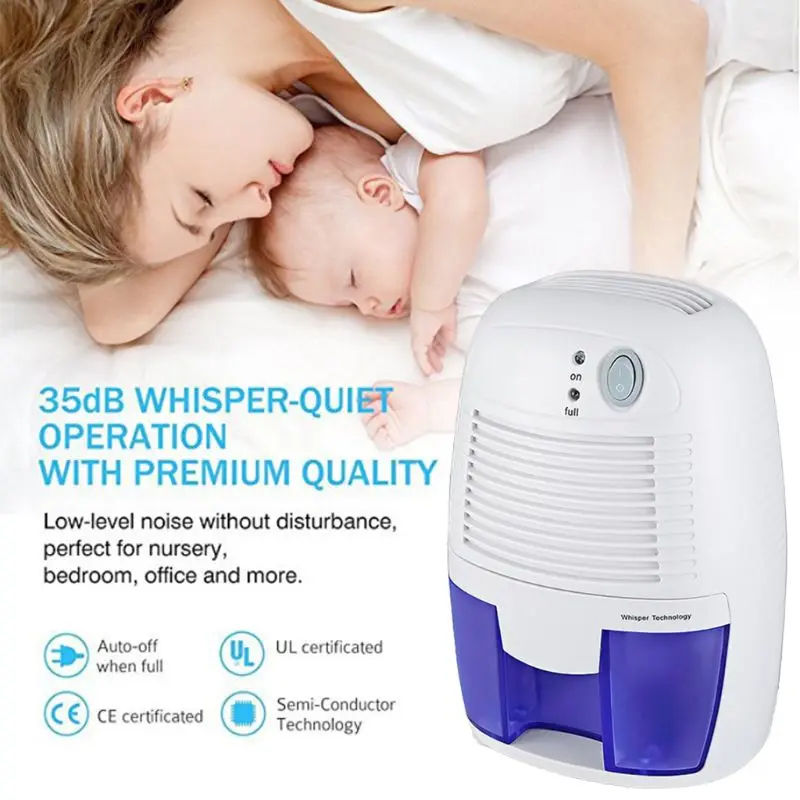 Electric Mini Dehumidifier Air Dryer Moisture Absorber, 20 square metre(2200 sq ft) for High Humidity in Basement,Home, Kitche