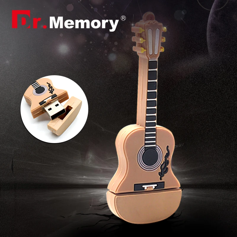 Dr. Memory Guitar USB флеш-накопитель мультяшный флеш-накопитель силиконовый USB накопитель 4G 8G 16G 32G USB 2,0 Флешка Рождественский подарок 4 цвета