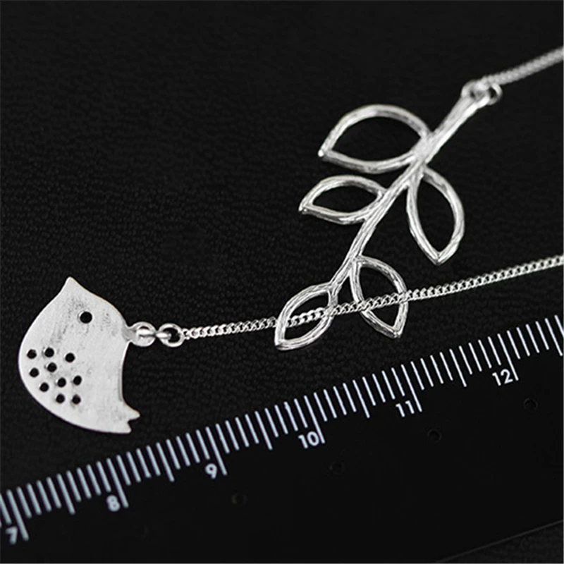 Lotus Fun реальные 925 серебро ручной работы Fine Jewelry прекрасной птицы листья ожерелье с