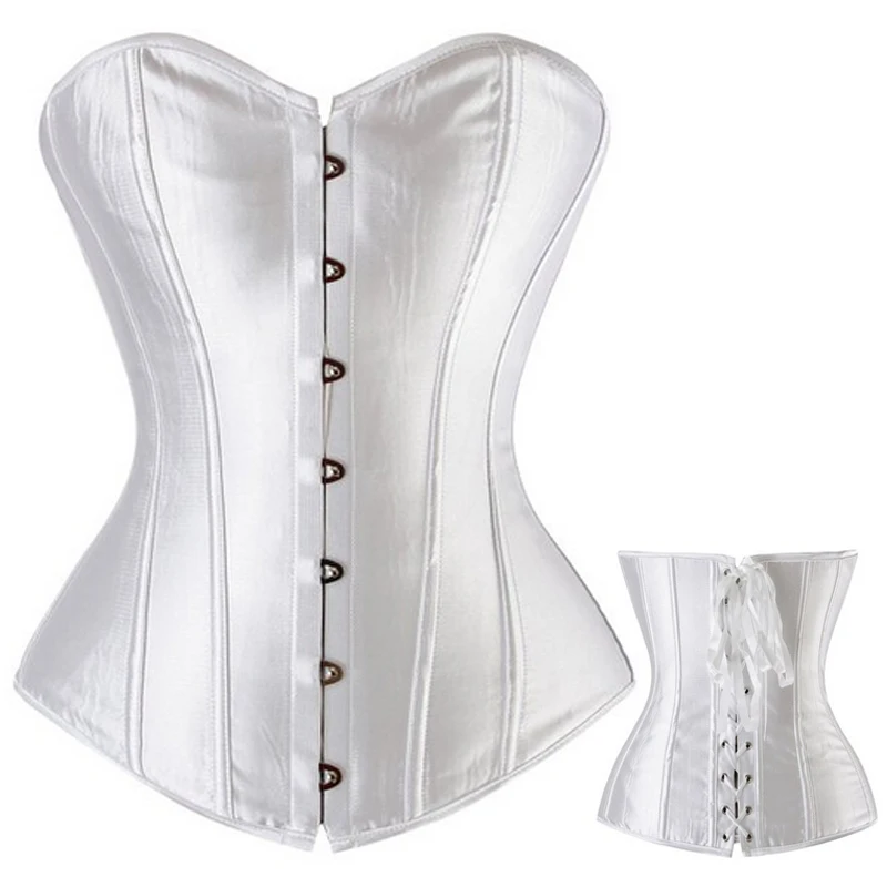 Bustier femme,Corsets en Brocade Sexy désossé noirblanc,corset brodé