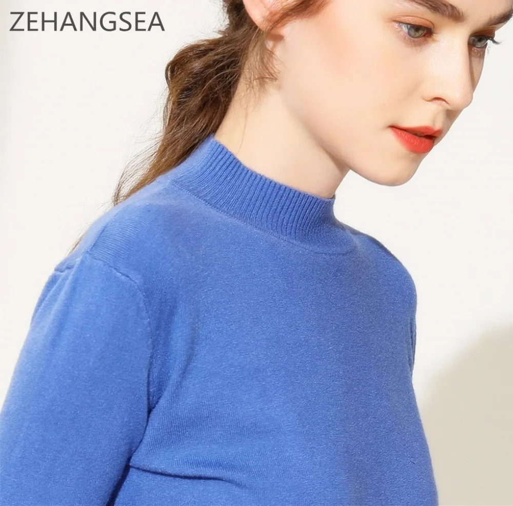 Autumn and winter wool sweater female half-high collar long-sleeved casual pullover soft and comfortable sweater anti-pilling Autumn and winter wool sweater female half-high collar long-sleeved casual pullover soft and comfortable sweater anti-pilling