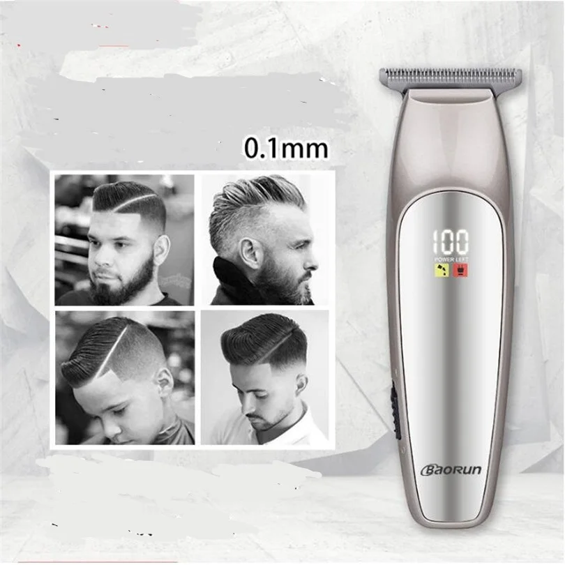 Electric Man Hair And Beard Clipper T Blade 0.1mm Outline Fading Styling Trimmer Balding Head Haircut Machine Smartline Shaver