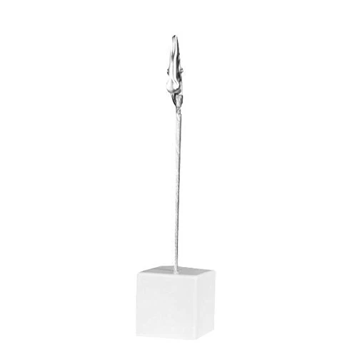 

5 x Desk Decor Cube Base Wire Memo Holder Photo Storybook Clip - white and silver