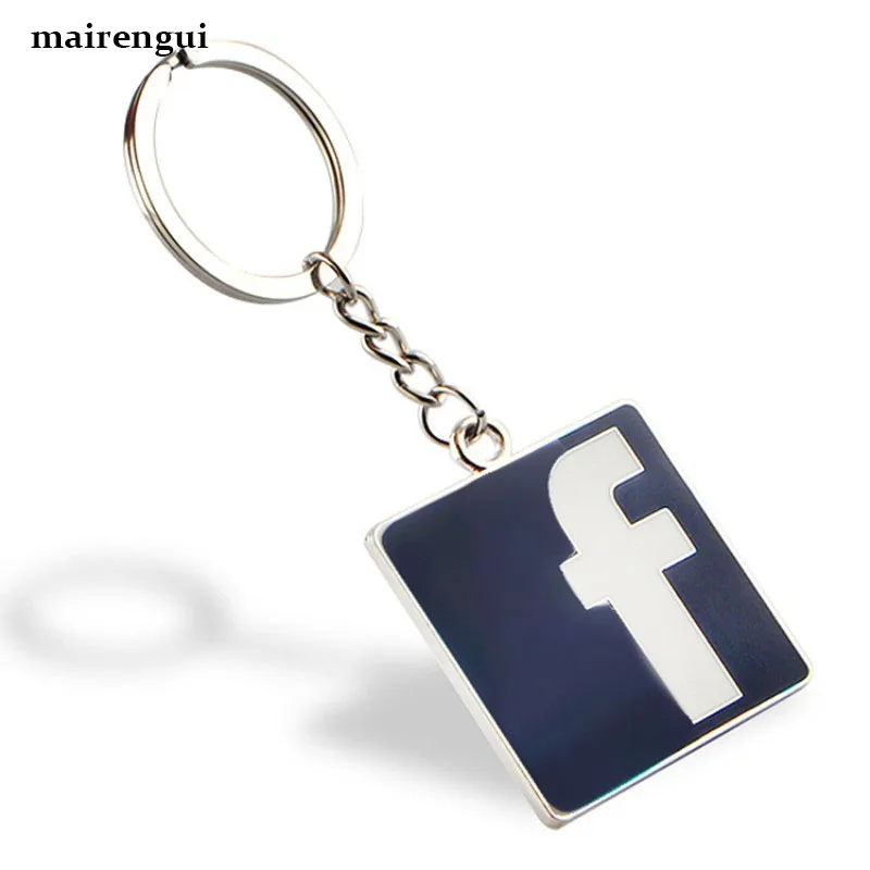 

Classic FACEBOOK logo keychain styling F letter car keyring for volkswagen kia mercedes subaru accessories pendant key chain tag