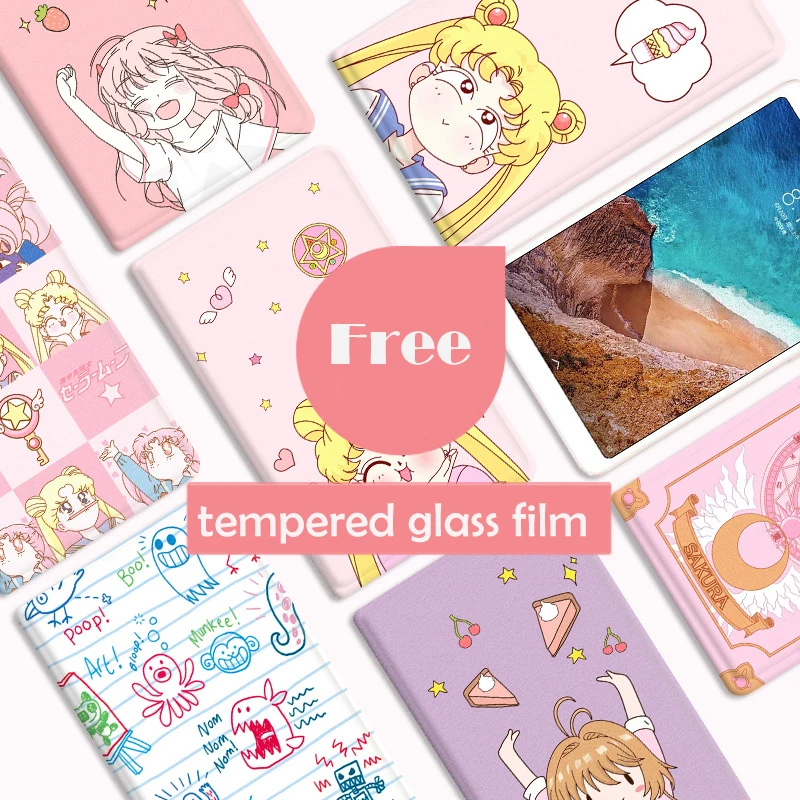 

Mipad4 8 10 Cute Cartoon Pink Girl Magnetic Flip Cover For Xiaomi Mi Pad 4 Plus Tablet 10.1" 8.0 protective case smart cover