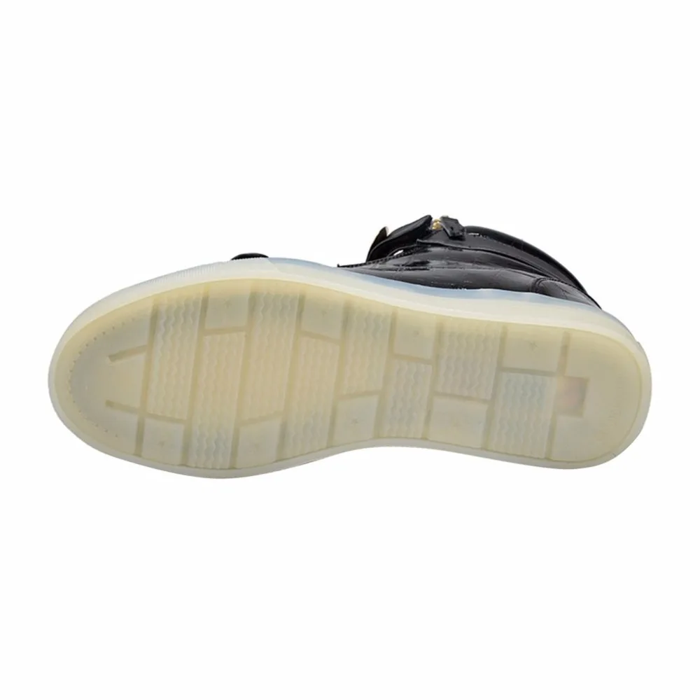 أحذية الرجال السود led ملون اللمعان ضوء الأحذية العالية أعلى تضيء usb شحن الدانتيل متابعة سكيت قطرة مجانا