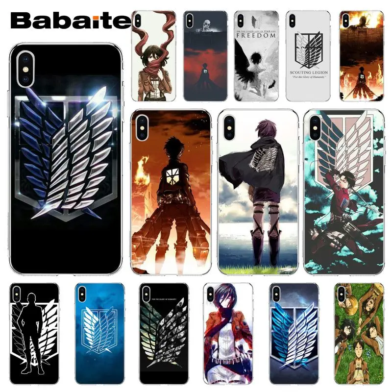 

Babaite Anime Japanese attack on Titan Customer High Quality Phone Case for iPhone X XS MAX 6 6S 7 7plus 8 8Plus 5 5S XR