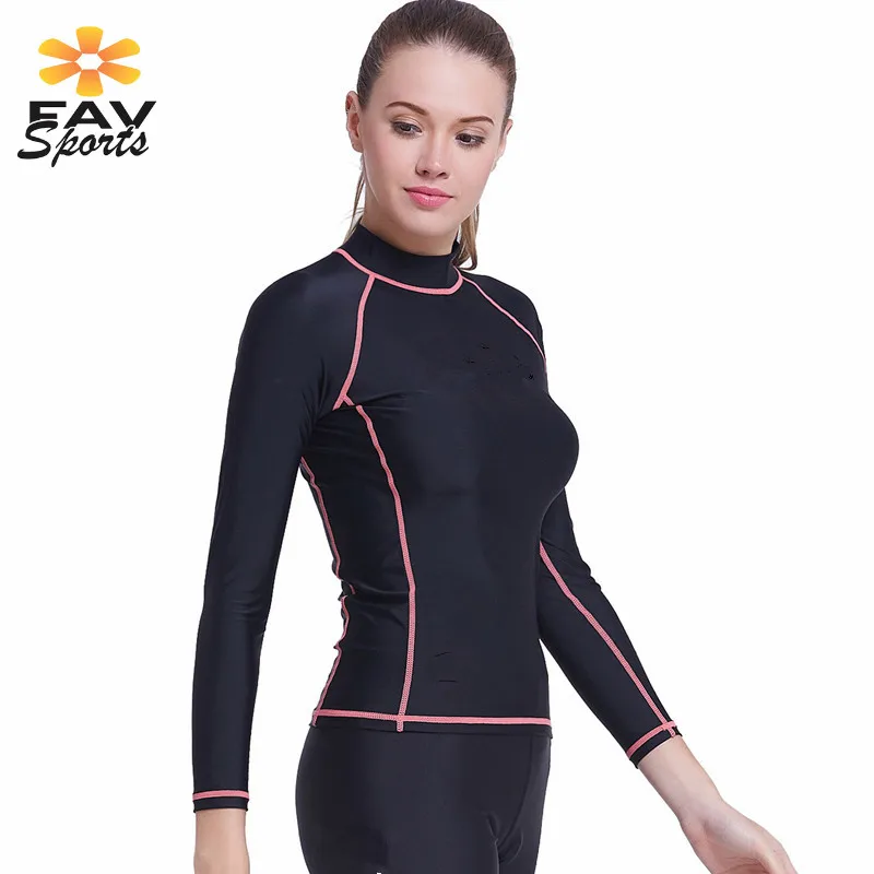 

Stylish Neoprene Surf Women Long Sleeve Wetsuits Elastic Snorkeling Surfing Rash Guard for Swimming Diving Slim Tops Suits