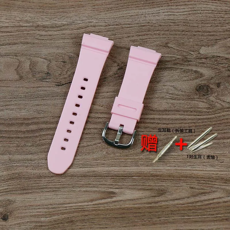 Натуральная смола ремешок женские часы аксессуары для Casio baby-G серии BA-110 111 112 BGA-130 силиконовый ремешок 14 мм Пряжка - Цвет ремешка: Pink