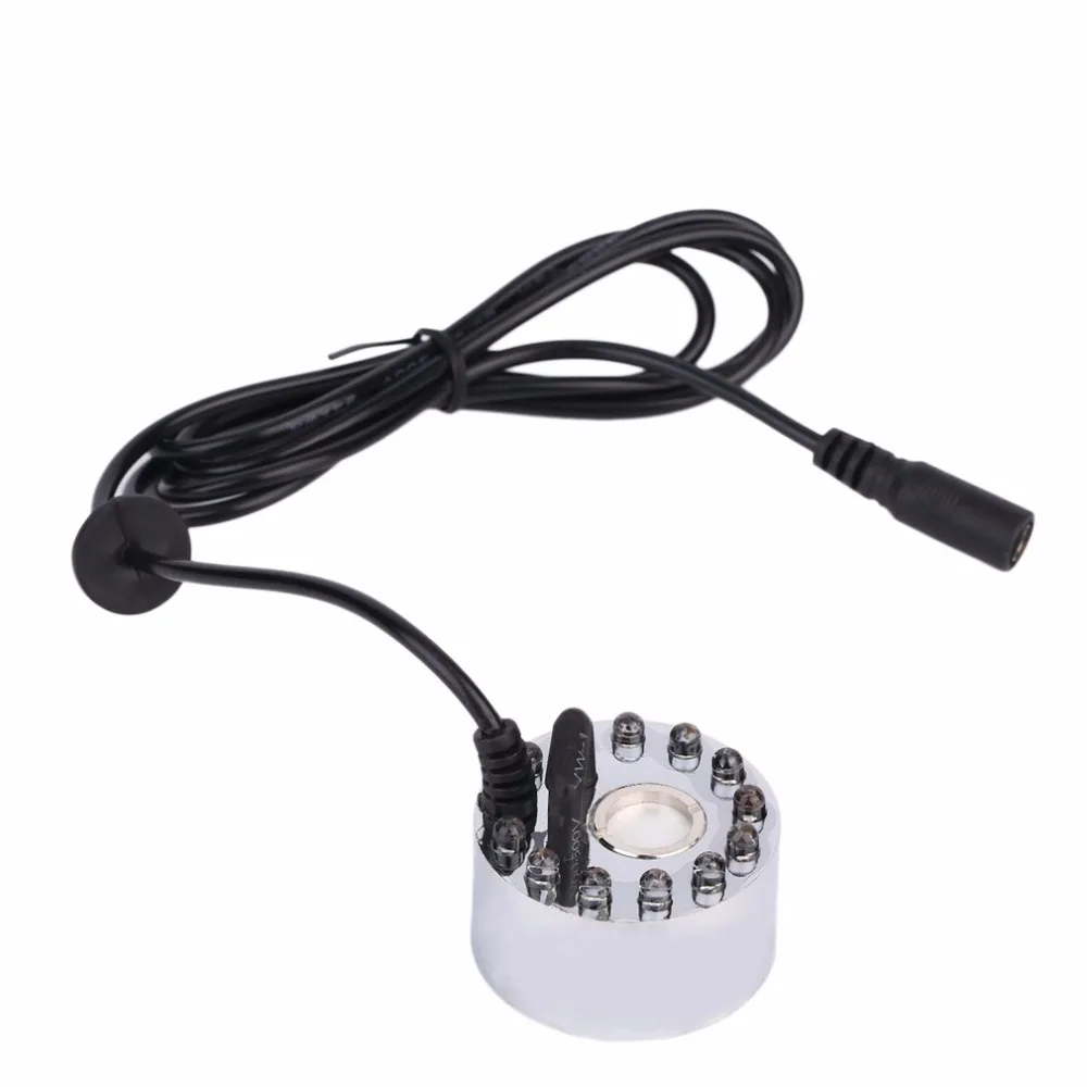 

Multi-use Ultrasonic Mist Maker 12 LED Colorful Light Fogger Purify Water Fountain Pond Indoor Outdoor 1A/24V ABS Easy To Operat