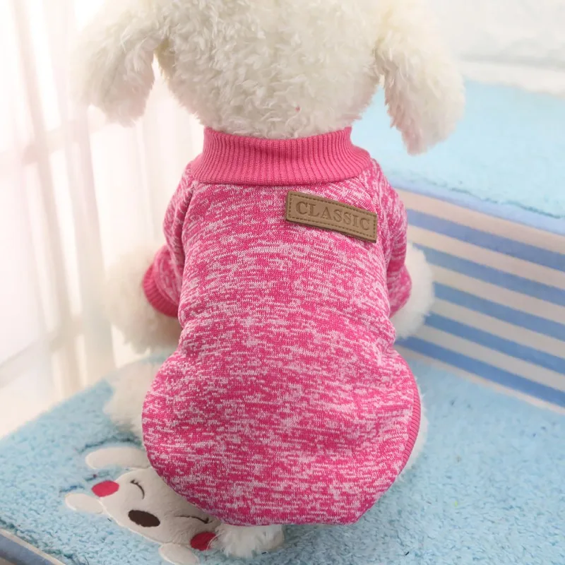 Осенне-зимняя теплая одежда для собак для маленьких и средних размеров, мягкий свитер для собак, зимняя одежда для чихуахуа, классические аксессуары для домашних животных, собак