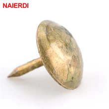 50 Uds NAIERDI 8,5x16mm tachuelas de bronce antiguo decorativo caja de regalo de joyería empuje Pin 10x10mm clavo de puerta para sujetadores Hardware