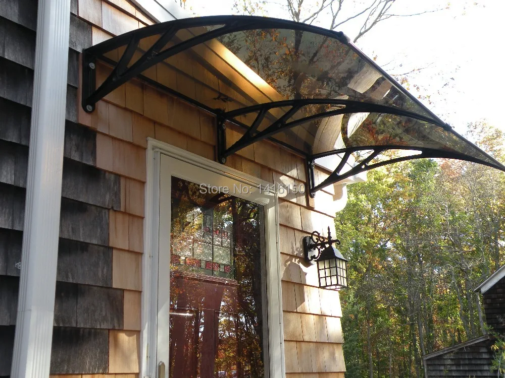 DS80240, 80x240 cm, brons vel en zwarte plastic beugel deur luifel, freesky polycarbonaat deur luifel|canopy up tents|canopy cover - AliExpress