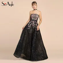 SoAyle Африканское вечернее платье с блестками вечерние платья с аппликацией Пром сексуальные платья с открытой спиной ТРАПЕЦИЕВИДНОЕ длинное платье robe de soiree