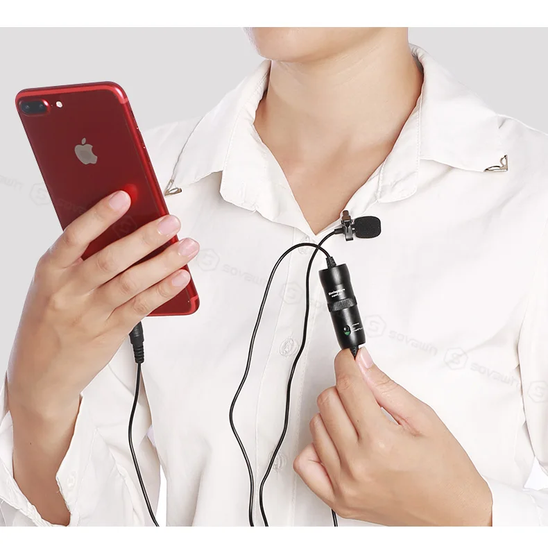 Portable Condenser Lavalier Microphone with Clip-on Interview Mic for Phone Video Recording Microphone xlr for Camera Android    (13)