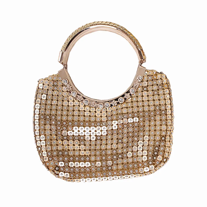 Crystal Women Evening Totes Bag Silver Clutches Handbags Diamonds